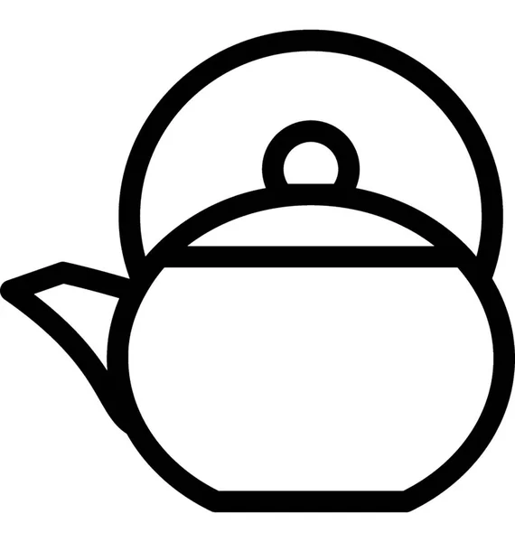 Çay Çaydanlık Düz Vektör Simgesi — Stok Vektör