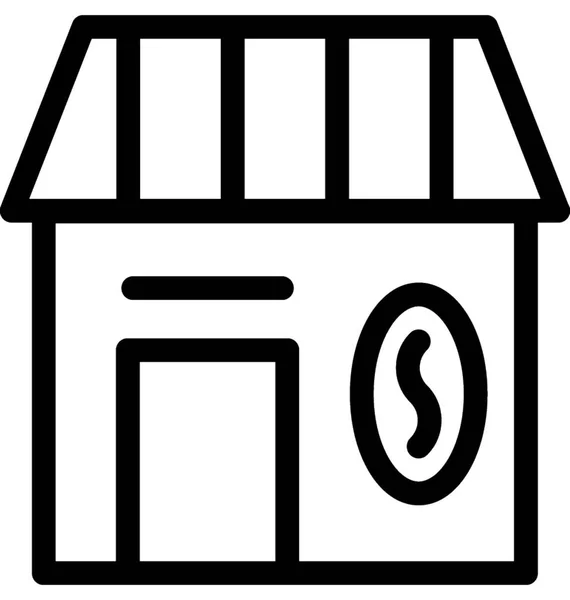 Platte Vector Pictogram Koffiehuis — Stockvector