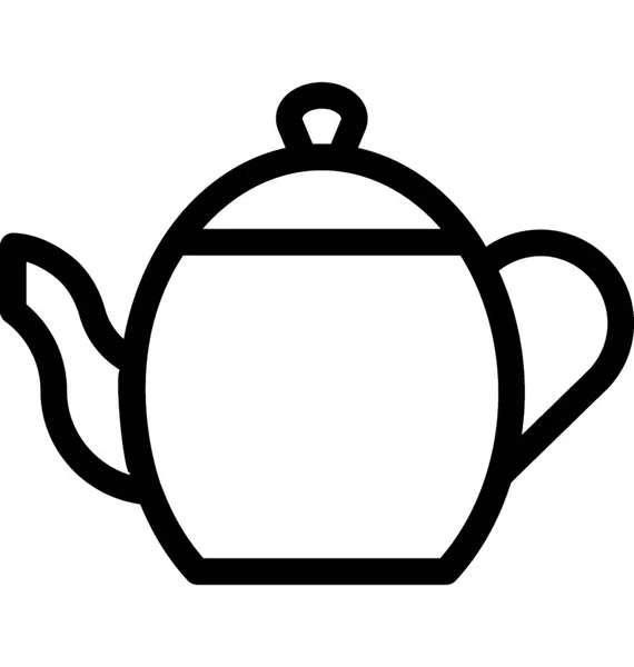 Tea Vízforralóval Lapos Vector Icon — Stock Vector
