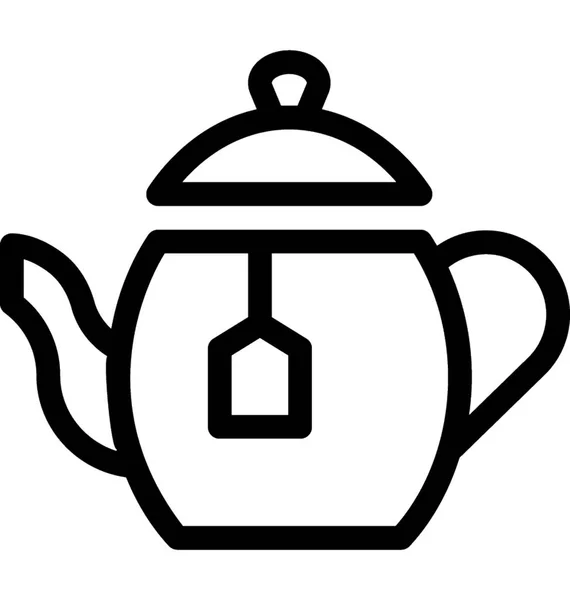 Tea Vízforralóval Lapos Vector Icon — Stock Vector