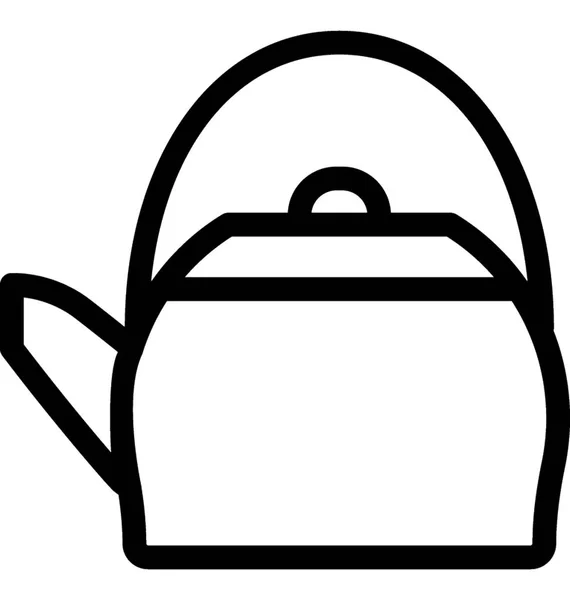 Tea Vízforralóval Lapos Vector Icon — Stock Vector