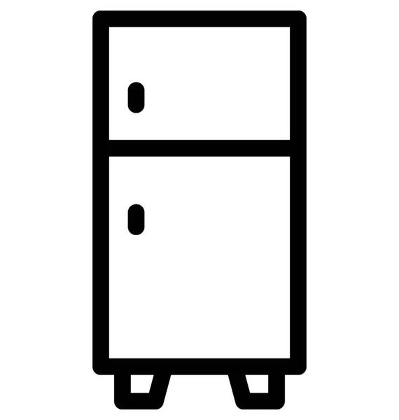 Buzdolabı Düz Vektör Simgesi — Stok Vektör