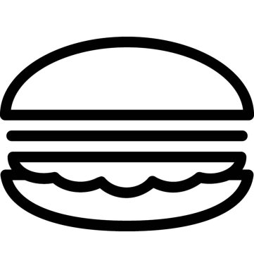 Burger düz vektör simgesi