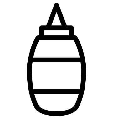 Ketçap şişesi düz vektör simgesi