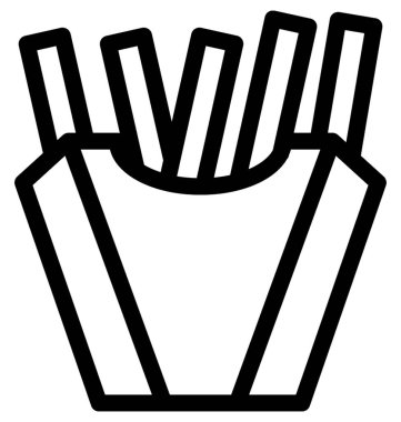 Patates kızartması düz vektör simgesi