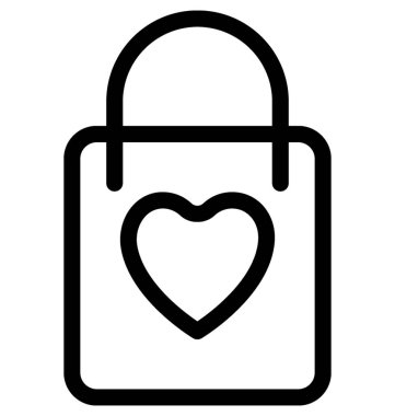 alışveriş poşeti vektör çizgisi simgesi