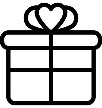 Hediye kutusu vektör satırı simgesi