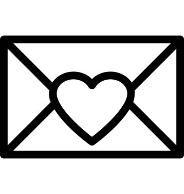 Aşk mektubu vektör satırı simgesi