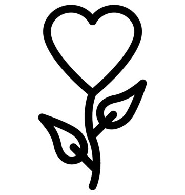 Kalp Rose vektör satırı simgesi