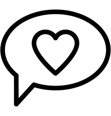Sohbet romantik vektör satırı simgesi