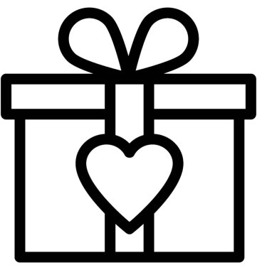 Hediye kutusu vektör satırı simgesi