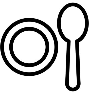 Yemek vektör satırı simgesi