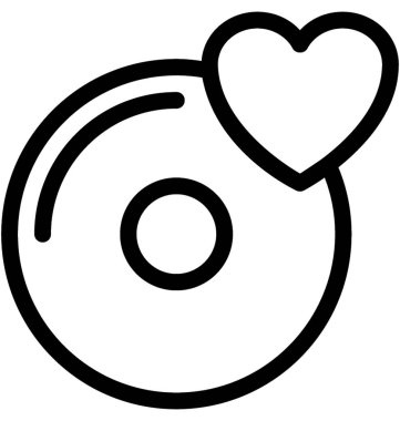 Romantik müzik vektör satırı simgesi