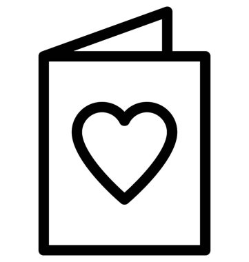 Sevgililer günü kartı vektör satırı simgesi