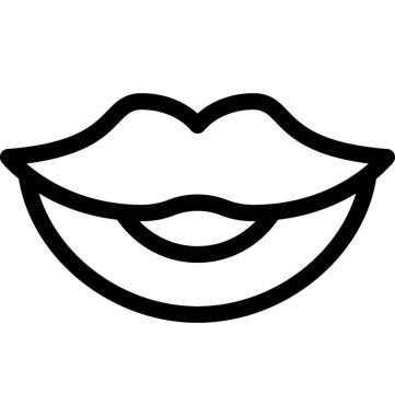 Kadının dudakları vektör satırı simgesi