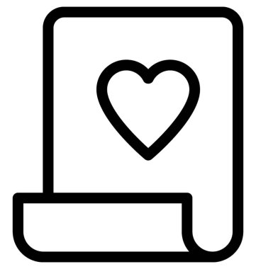 Aşk mektubu vektör satırı simgesi