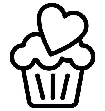 Muffin vektör satırı simgesi