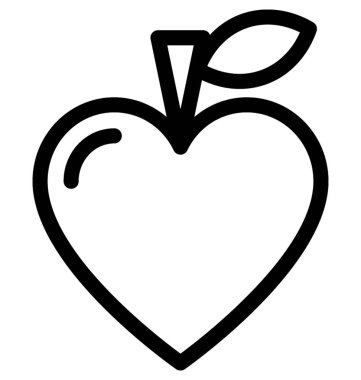 Kalp meyve vektör satırı simgesi