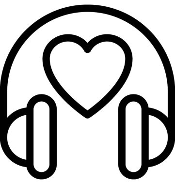 Romantik müzik vektör satırı simgesi