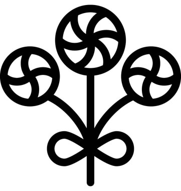 Kalp dekorasyon vektör satırı simgesi