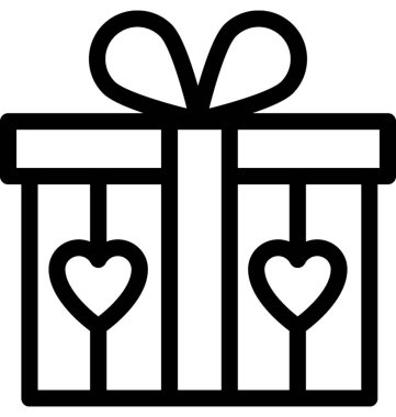Hediye kutusu vektör satırı simgesi