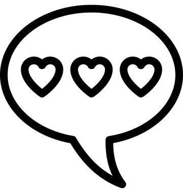 Sohbet romantik vektör satırı simgesi