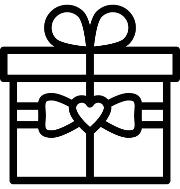 Hediye kutusu vektör satırı simgesi