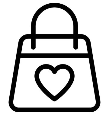 alışveriş poşeti vektör çizgisi simgesi