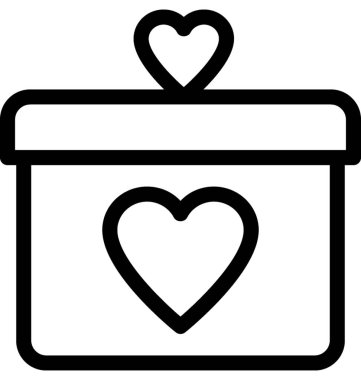 Hediye kutusu vektör satırı simgesi