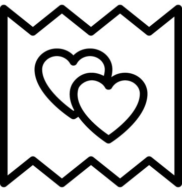 Sevgililer günü tebrik vektör satırı simgesi