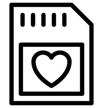 Kalp disket vektör satırı simgesi
