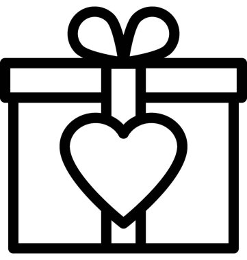 Hediye kutusu vektör satırı simgesi