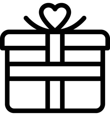 Hediye kutusu vektör satırı simgesi