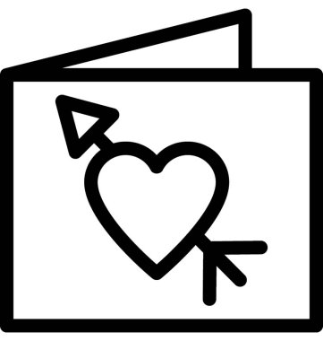 Sevgililer günü kartı vektör satırı simgesi