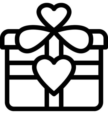 Hediye kutusu vektör satırı simgesi
