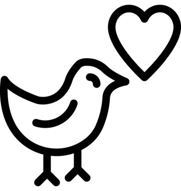 Sevgi dolu kuş vektör satırı simgesi