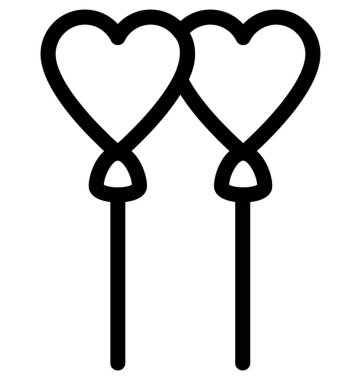 Kalp lolipop vektör satırı simgesi