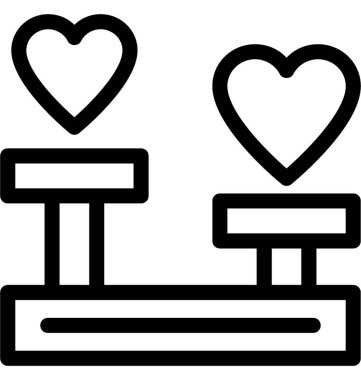 Kalp lolipop vektör satırı simgesi