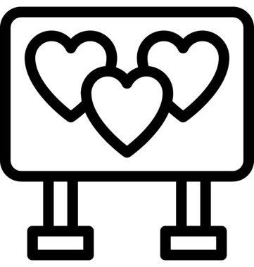 Kalp lolipop vektör satırı simgesi