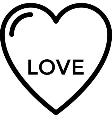 Kalp lolipop vektör satırı simgesi