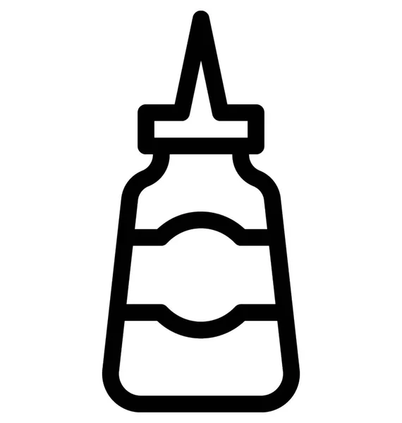 Icona Vettore Piatto Bottiglia Ketchup — Vettoriale Stock