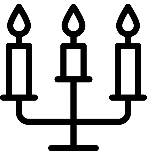 Candles Vector Line Icon — Stock Vector