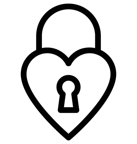 Икона Heart Lock Vector Line — стоковый вектор