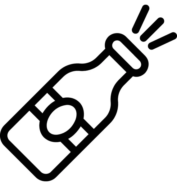 Popping Cork Vector Line Icon — Stock Vector