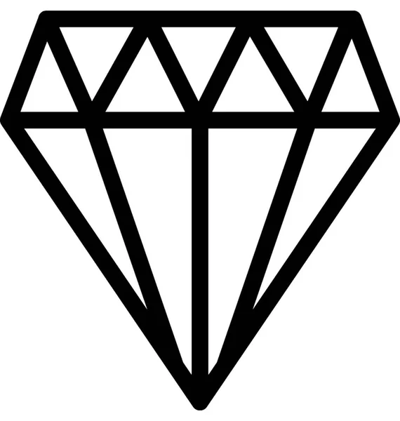 Diamant Vektor Linje Ikon — Stock vektor