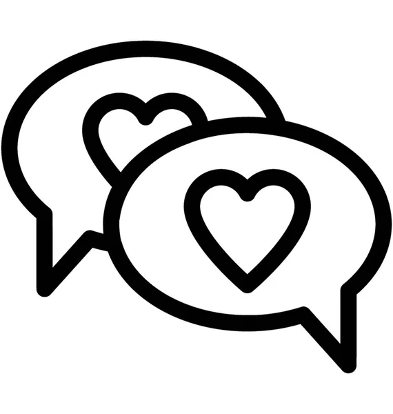 Romantic Chat Vector Line Icon — Stock Vector
