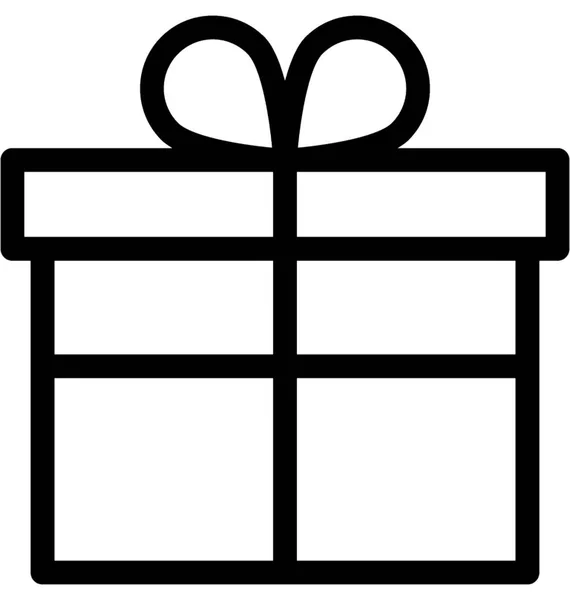 Caja Regalo Vector Línea Icono — Vector de stock