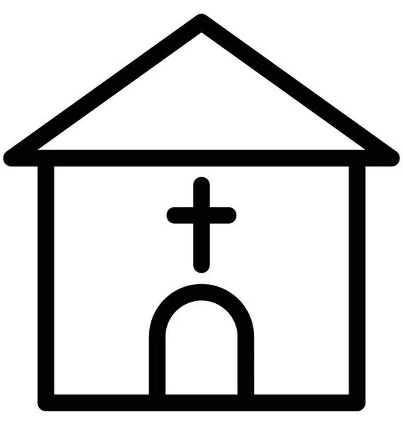 Kirche Vektor Liniensymbol — Stockvektor