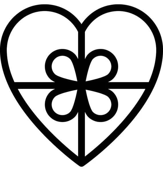 Heart Gift Vector Line Icon — Stock Vector