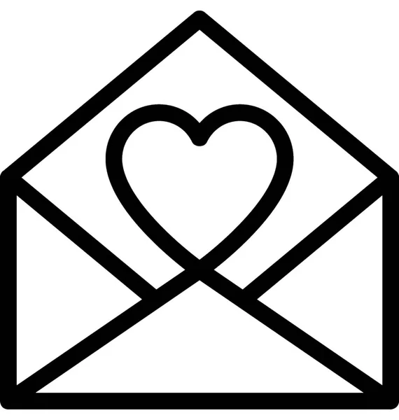 Love Letter Vektor Linje Ikonen — Stock vektor